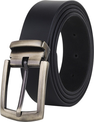 LOOPA Men Formal, Casual, Evening, Party Black Genuine Leather Belt