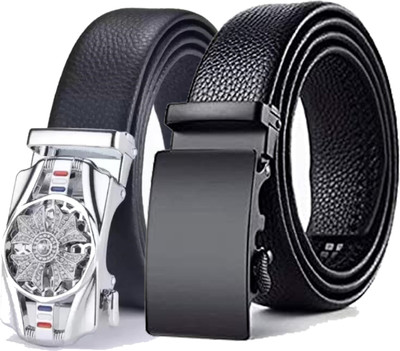 JKM COLLECTION Men Casual Black Synthetic Belt