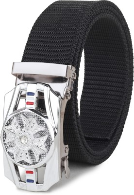 zaphod Men Casual Black Nylon Belt