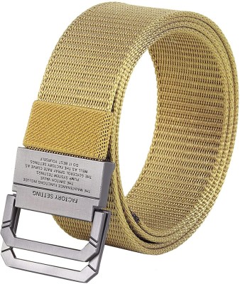 SMARTU Men Beige Nylon Belt