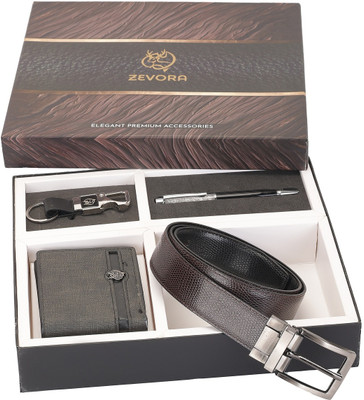 ZEVORA Men Casual, Evening, Formal, Party Black Texas Leatherite Belt