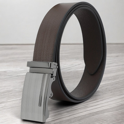 Roadster Men Casual, Evening, Formal, Party Brown, Silver Genuine Leather Belt