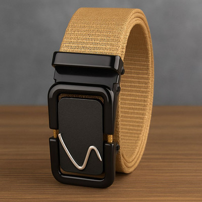 PROVOGUE Men Casual, Formal, Party, Evening Beige Nylon Belt