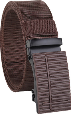 SunShopping Men Casual Brown Nylon Belt