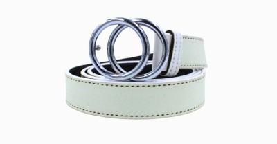 Niddleman Women Casual, Evening, Party, Formal White Artificial Leather Belt