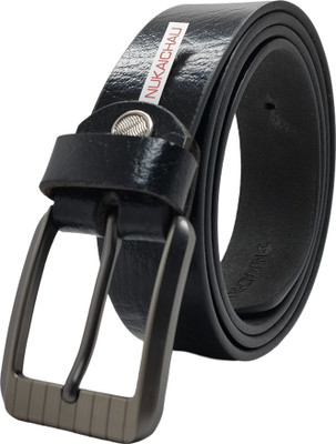 NUKAICHAU Men & Women Formal, Casual, Evening, Party Black Genuine Leather Belt