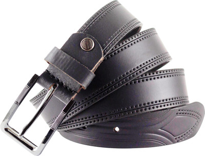 Crabby Hunt Men Casual, Evening, Formal, Party Black Genuine Leather Belt