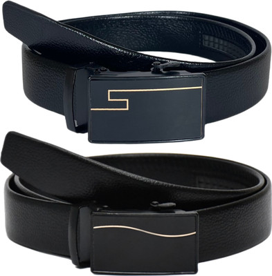 JKM COLLECTION Men Casual, Formal Black Artificial Leather Belt