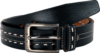 Leatherworld Men Casual, Evening, Party, Formal Black Genuine Leather Belt