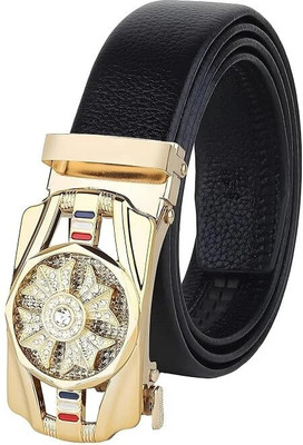 ShopGlobal Men Casual Black, Gold Nylon Belt