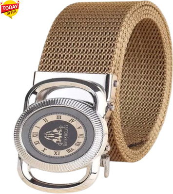 Artisanwear Men Casual Beige Nylon Belt