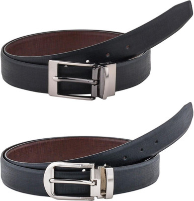Pacific Gold Men Formal Brown, Black, Grey Artificial Leather Belt