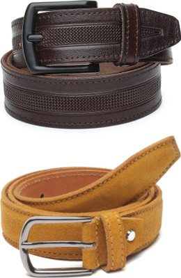 Jungler Men Evening, Party, Formal, Casual Brown, Tan Genuine Leather Belt