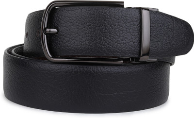 LOOPA Men Formal, Casual, Evening, Party Black Genuine Leather Reversible Belt