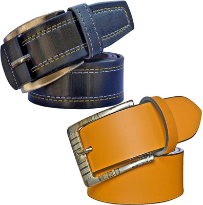 PROVOGUE Men Casual Blue, Yellow Synthetic Belt