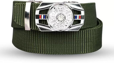 Icongadget Men Casual, Formal, Evening, Party Green Nylon Belt