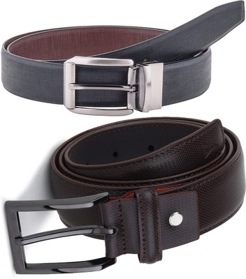 Pacific Gold Men Formal Brown, Black, Brown Artificial Leather Belt