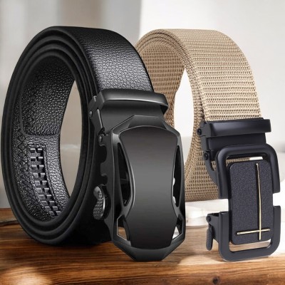 LOOPA Men Casual, Evening, Formal, Party Multicolor Artificial Leather, Nylon Belt