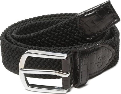 ShopGlobal Men & Women Casual Black Canvas Belt