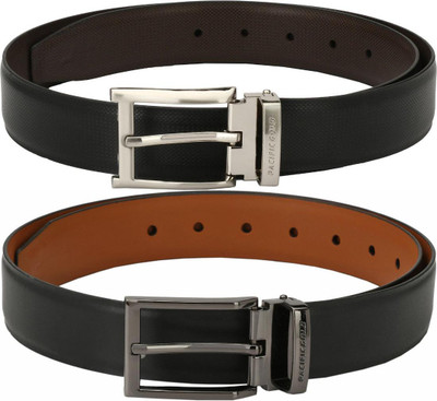 Pacific Gold Men Formal Black Artificial Leather Belt