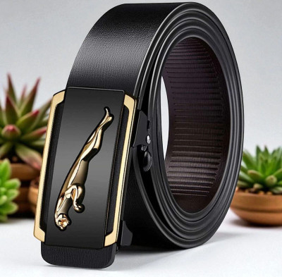 Nexbelt Men Formal Black Artificial Leather, Texas Leatherite Belt
