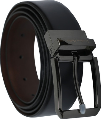 Leather Patta Men Formal Black Genuine Leather Reversible Belt