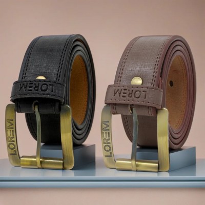 LOREM Men Casual Black, Brown Artificial Leather Belt