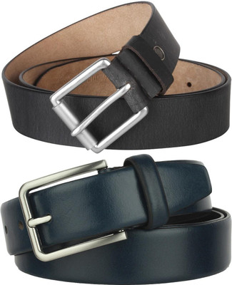 Jungler Men Evening, Party, Formal, Casual Black, Blue Genuine Leather Belt