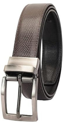 METRONAUT Men Casual Brown Texas Leatherite Reversible Belt