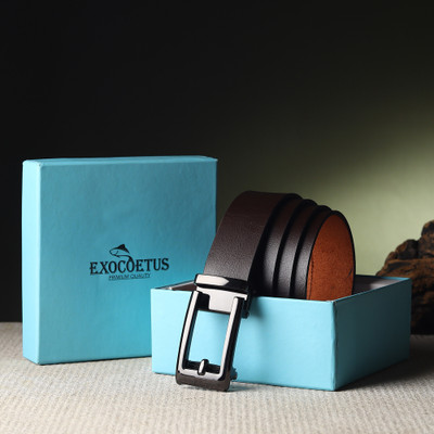 EXOCOETUS Men Evening Brown Genuine Leather Belt