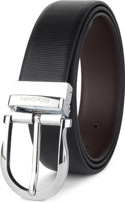 Elite Crafts Men Formal, Casual, Party, Evening Silver Genuine Leather Reversible Belt