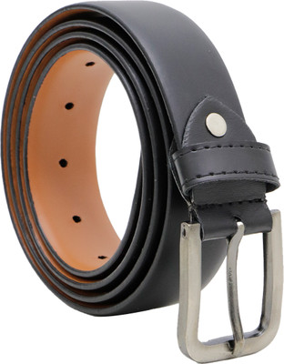 Police Men Formal Black Genuine Leather Belt