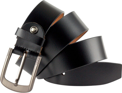 Crabby Hunt Men Casual Black Genuine Leather Belt