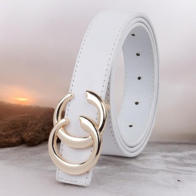 Winsome Deal Women Casual White Artificial Leather Belt