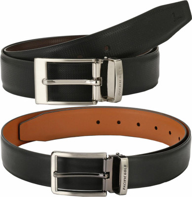 Pacific Gold Men Formal Brown, Tan, Black Artificial Leather Belt
