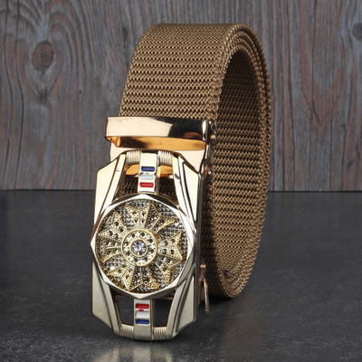 zaphod Men Beige Nylon Belt