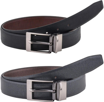 Pacific Gold Men Formal Brown, Black Artificial Leather Belt