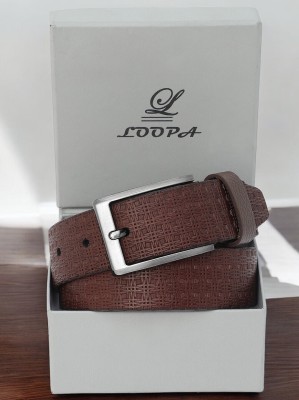 LOOPA Men Formal, Casual, Evening, Party Brown Genuine Leather Belt