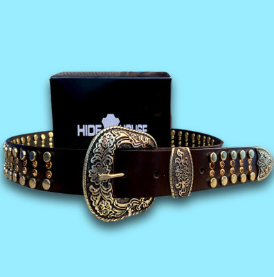 HideHouse Men Casual, Party, Evening Brown Genuine Leather Belt