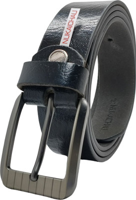 NUKAICHAU Men & Women Formal, Casual, Evening, Party Black Genuine Leather Belt