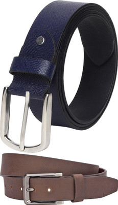 Jungler Men Evening, Party, Formal, Casual Blue, Brown Genuine Leather Belt