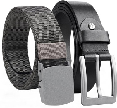 LAER Men Formal Multicolor Genuine Leather Belt