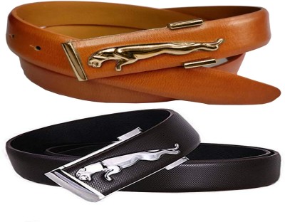 Saiyam Men Casual, Evening, Formal, Party Black, Tan Artificial Leather Reversible Belt