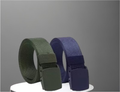 Niddleman Fashion India Men Casual, Formal Blue, Green Nylon, Plastic Reversible Belt