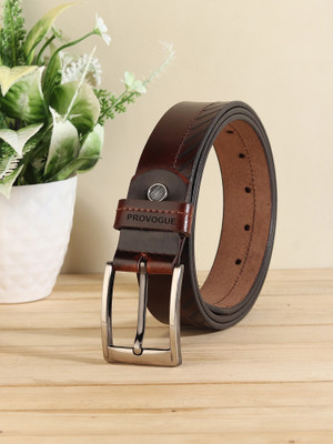 PROVOGUE Men Formal, Casual, Evening, Party Brown Genuine Leather Belt