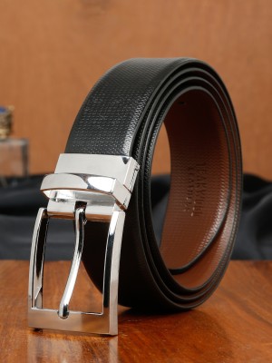 Teakwood Leathers Men Casual Black Genuine Leather Reversible Belt