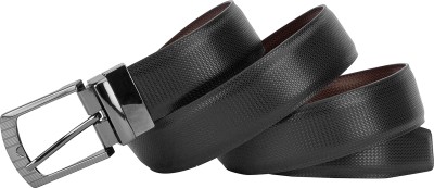 KEZRO Men Formal Black Genuine Leather Reversible Belt