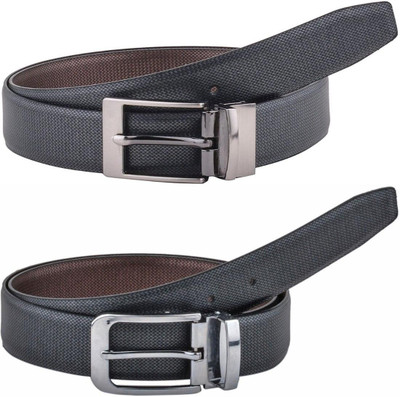 Pacific Gold Men Formal Brown, Black, Brown, Black Artificial Leather Belt