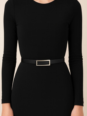 Crusset Women Casual Black Artificial Leather Belt