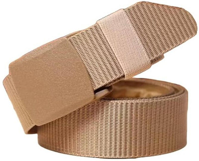 Strapzo Men Formal, Party, Casual Beige Nylon Belt